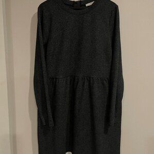 Loft Black and Grey Plaid Dress